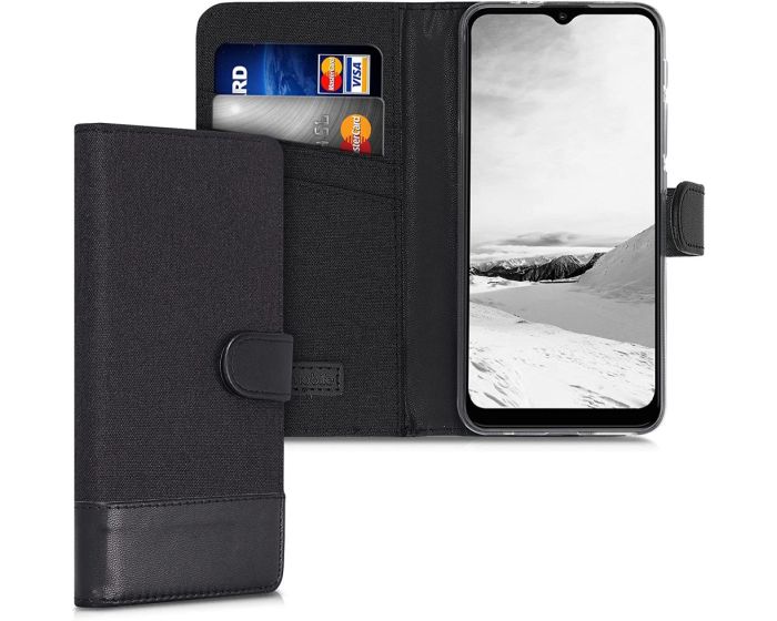 KWmobile Canvas Wallet Case (54629.73) Θήκη Πορτοφόλι με δυνατότητα Stand‏ Black (Motorola Moto G10 / G20 / G30)