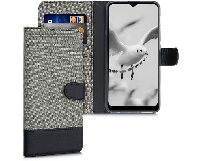 KWmobile Canvas Wallet Case (54629.22) Θήκη Πορτοφόλι με δυνατότητα Stand Grey (Motorola Moto G10 / G20 / G30)