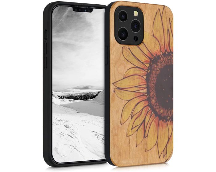 KWmobile Wooden Case Sunflower (55980.02) Θήκη Ξύλινη Light Brown (iPhone 13 Pro Max)