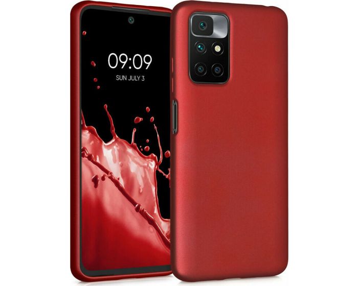 KWmobile TPU Silicone Case (56149.36) Metallic Dark Red (Xiaomi Redmi 10)
