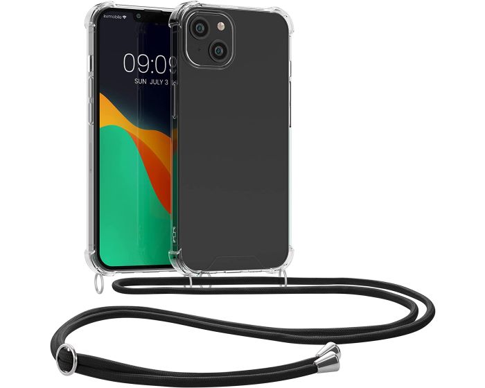 KWmobile Crossbody Silicone Case with Black Neck Cord Lanyard Strap (59109.01) Διάφανη (iPhone 14 Plus)