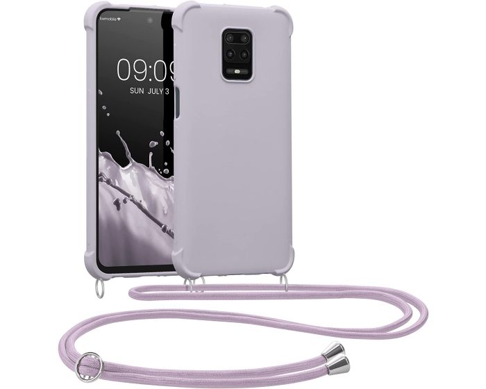 KWmobile Crossbody Silicone Case with Neck Cord Lanyard Strap (53149.192) Purple Cloud (Xiaomi Redmi Note 9s / 9 Pro / 9 Pro Max)