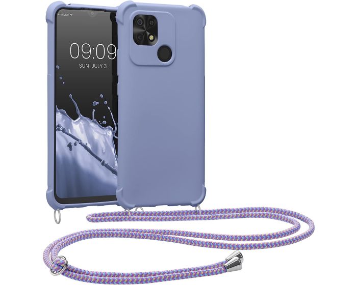 KWmobile Crossbody Silicone Case with Neck Cord Lanyard Strap (59233.108) Lavender (Xiaomi Redmi 10C)