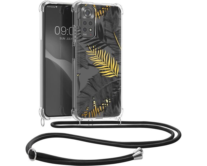 KWmobile Crossbody Silicone Case with Neck Cord Lanyard Strap (58196.02) Palm Leaves (Xiaomi Redmi Note 11 / 11S 4G)