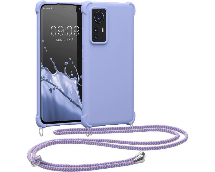 KWmobile Crossbody Silicone Case with Neck Cord Lanyard Strap (58582.108) Lavender (Xiaomi 12 / 12X)