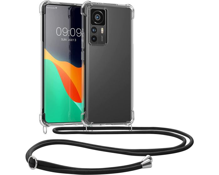 KWmobile Crossbody Silicone Case with Black Neck Cord Lanyard Strap (60154.03) Διάφανη (Xiaomi 12T / 12T Pro)