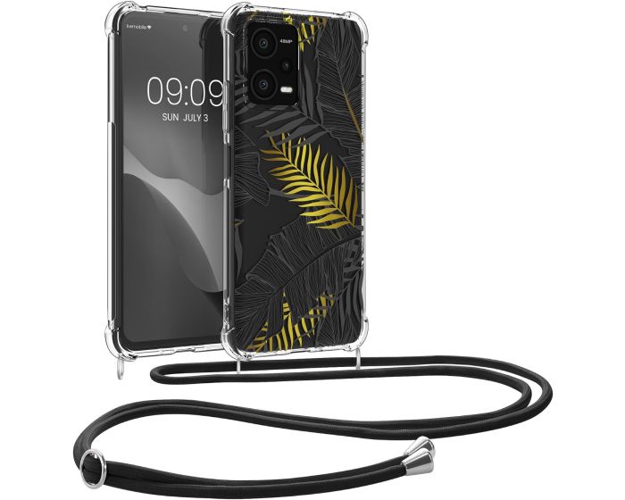 KWmobile Crossbody Silicone Case with Neck Cord Lanyard Strap (60892.03) Palm Leaves (Xiaomi Redmi Note 12 5G / Poco X5 5G)