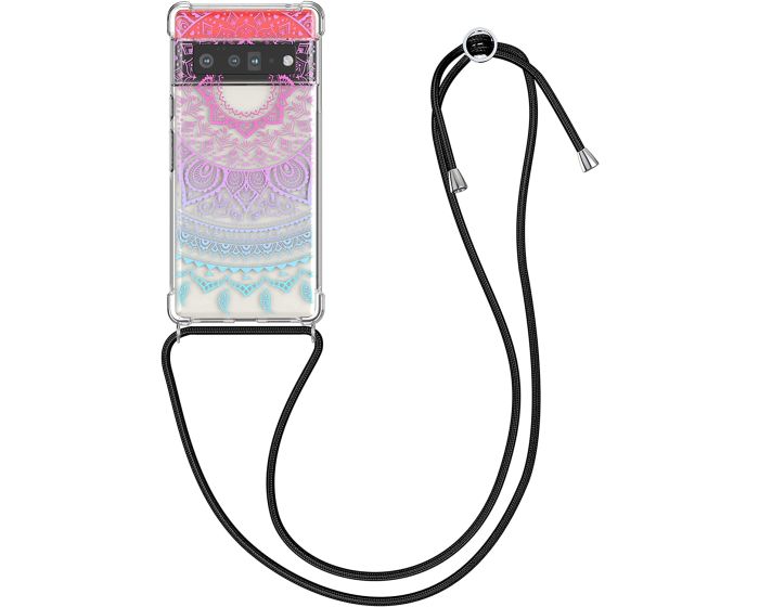 KWmobile Crossbody Silicone Case with Neck Cord Lanyard Strap (56521.04) Indian Sun (Google Pixel 6 Pro)