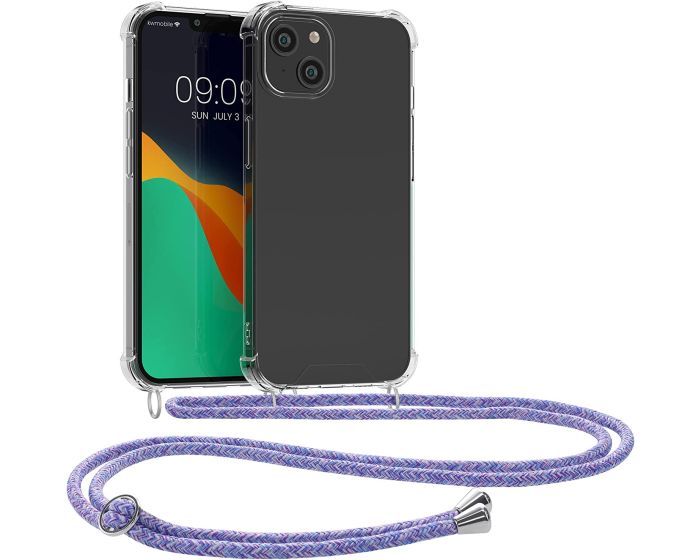 KWmobile Crossbody Silicone Case with Lavender Neck Cord Lanyard Strap (59109.108) Διάφανη (iPhone 14 Plus)