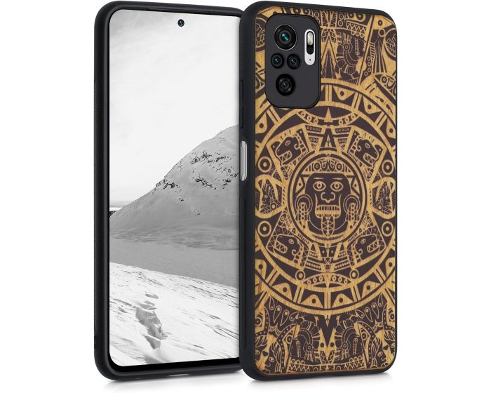 KWmobile Wooden Case Mayan Calendar (54548.02) Θήκη Ξύλινη Light Brown / Black (Xiaomi Redmi Note 10 / 10S / Poco M5s)