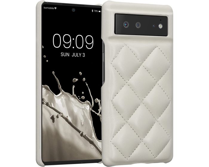 KWmobile Quilted Puffer PU Leather Case (59486.02) White (Google Pixel 6)