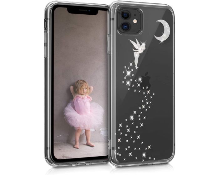 KWmobile Slim Fit Gel Case Glittery Fairy (49785.17) Θήκη Σιλικόνης Transparent / Silver (iPhone 11)