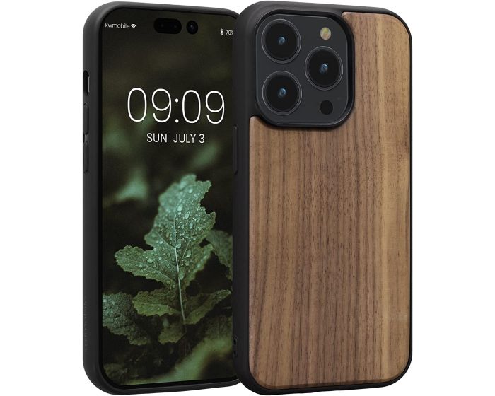 KWmobile Wooden Case (59122.18) Θήκη Ξύλινη Dark Brown (iPhone 14 Pro)