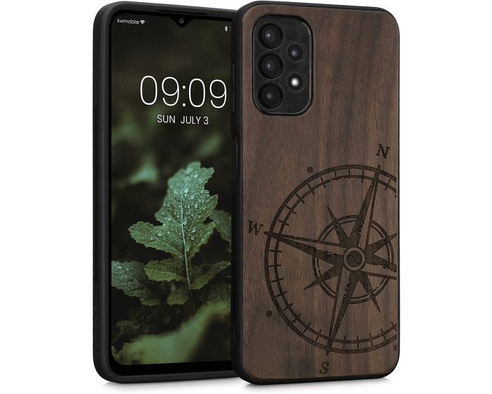 KWmobile Wooden Case Navigational Compass (58315.02) Θήκη Ξύλινη Dark Brown (Samsung Galaxy A13 4G)