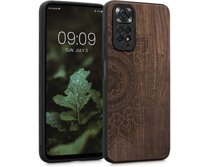 KWmobile Wooden Case Rising Sun (57386.03) Θήκη Ξύλινη Dark Brown (Xiaomi Redmi Note 11 / 11S 4G)