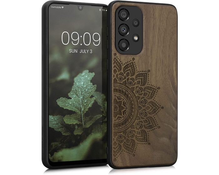 KWmobile Wooden Case Rising Sun (58316.01) Θήκη Ξύλινη Dark Brown (Samsung Galaxy A33 5G)