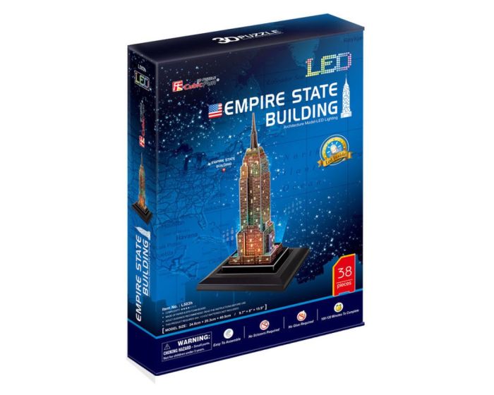 Cubic Fun L503h Empire State Building with LED 3D Puzzle 38 Pcs