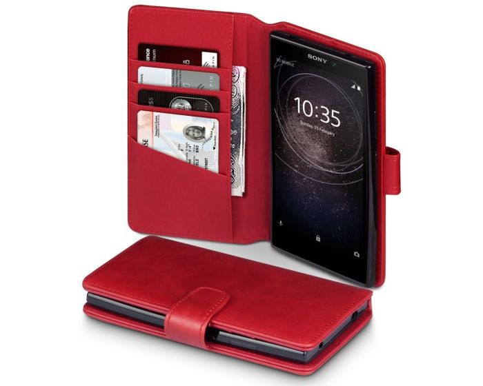 Terrapin Δερμάτινη Θήκη Πορτοφόλι Wallet Case (117-005-563) Κόκκινο (Sony Xperia L2)