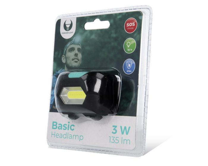 Forever Headlamp Basic COB 3W LED - Φακός Κεφαλής - MT52840