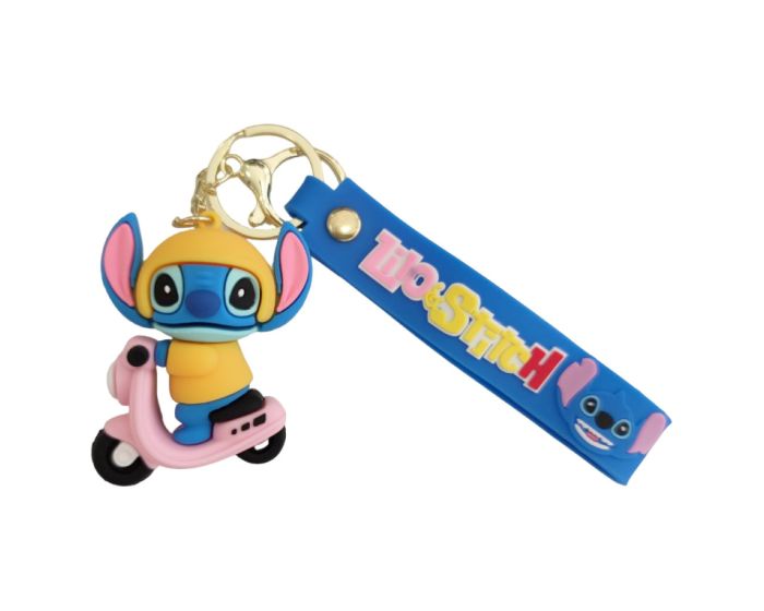 BEST FOR Lilo & Stitch 3D Rubber Keychain Μπρελόκ - Pink Scooter