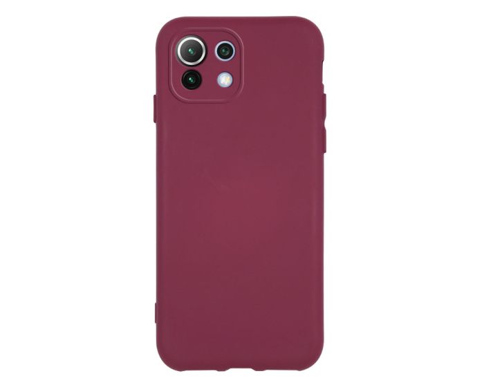 Θήκη Σιλικόνης Slim Fit Liquid Silicone Case Maroon (Xiaomi Mi 11 Lite 4G / 5G)