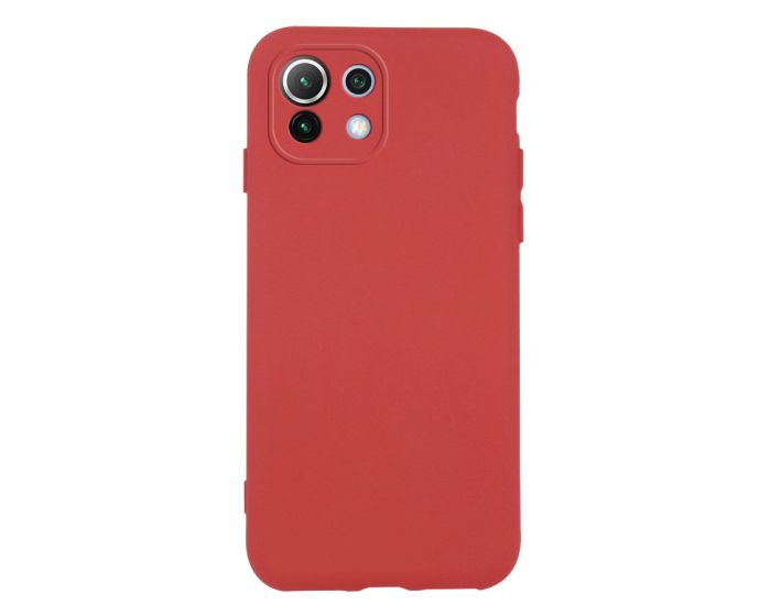 Θήκη Σιλικόνης Slim Fit Liquid Silicone Case Red (Xiaomi Mi 11 Lite 4G / 5G)