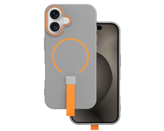 Loop Thin Mag Case Θήκη TPU με Λαβή Σιλικόνης Συμβατή με MagSafe - Grey (iPhone 17 Pro)