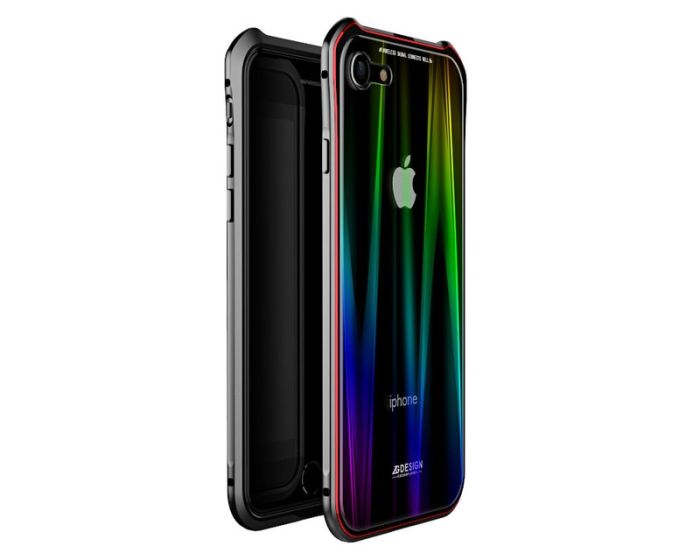 Luphie Aurora Magnetic Bumper Case - Μαγνητική Θήκη Black / Red (iPhone 7 / 8 / SE 2020 / 2022)