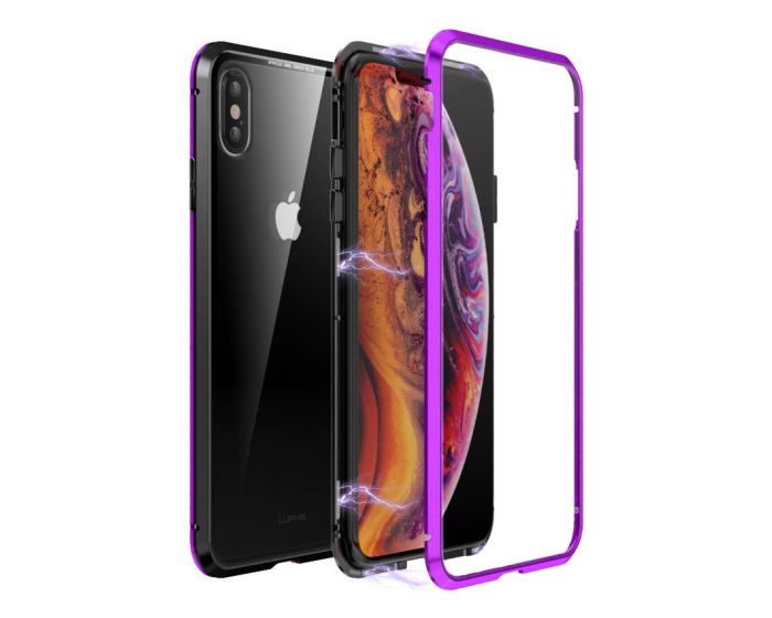 Luphie Bicolor Magnetic Sword Case - Μαγνητική Θήκη Black / Purple (iPhone X / Xs)