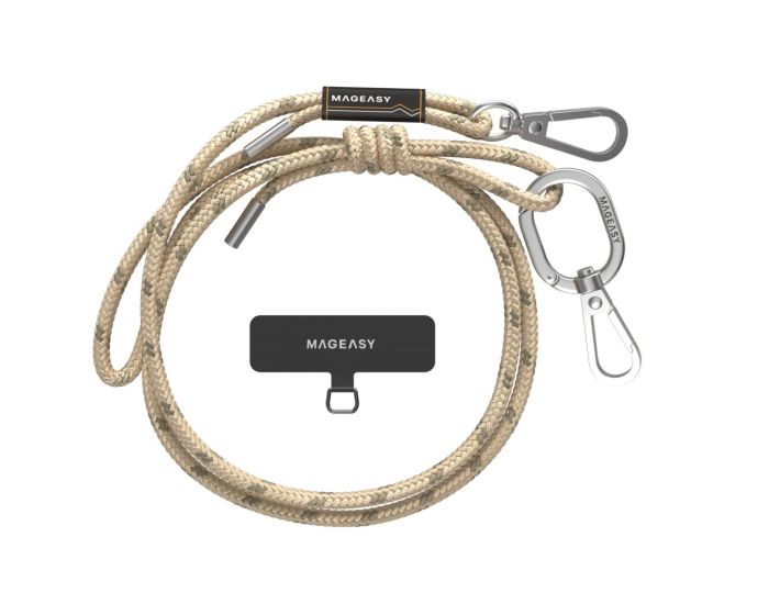 MagEasy Strap + Strap Card (MPHIPH158OB23) Universal Neck Strap Λουράκι 6mm - Oat Brown