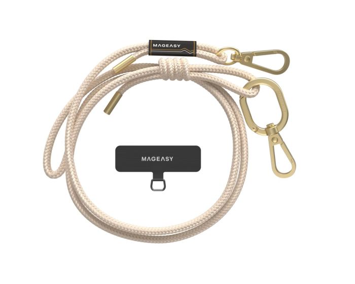 MagEasy Strap + Strap Card (MPHIPH142BI23) Universal Neck Strap Λουράκι 6mm - Beige