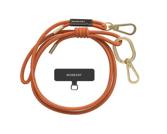 MagEasy Strap + Strap Card (MPHIPH142OG23) Universal Neck Strap Λουράκι 6mm - Orange