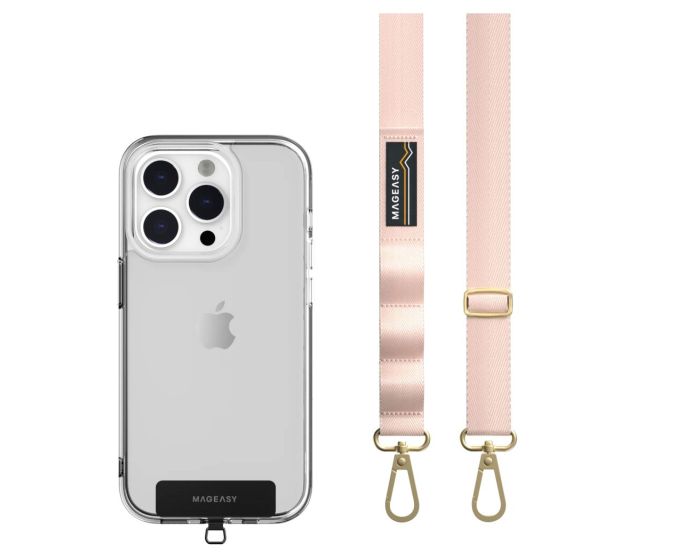 MagEasy Strap + Strap Card (MPHIPH159BP23) Universal Neck Strap Λουράκι - Blossom Pink