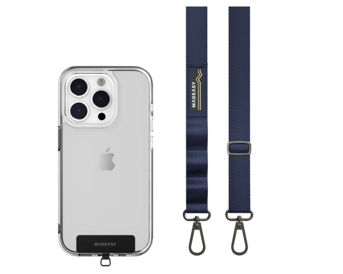 MagEasy Strap + Strap Card (MPHIPH159MU23) Universal Neck Strap Λουράκι - Midnight Blue