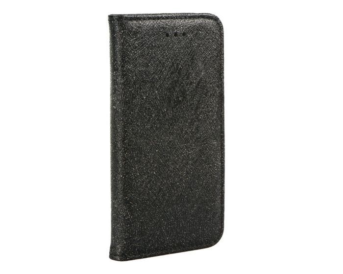 Forcell Glitter Magic Shine Glitter Wallet Case Θήκη Πορτοφόλι με δυνατότητα Stand Black (Samsung Galaxy A8 Plus 2018)