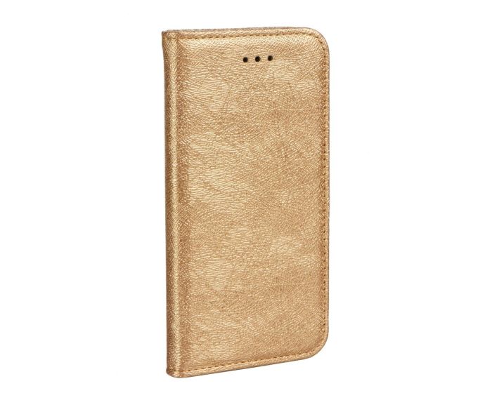 Forcell Glitter Magic Shine Glitter Wallet Case Θήκη Πορτοφόλι με δυνατότητα Stand Gold (Samsung Galaxy A8 Plus 2018)