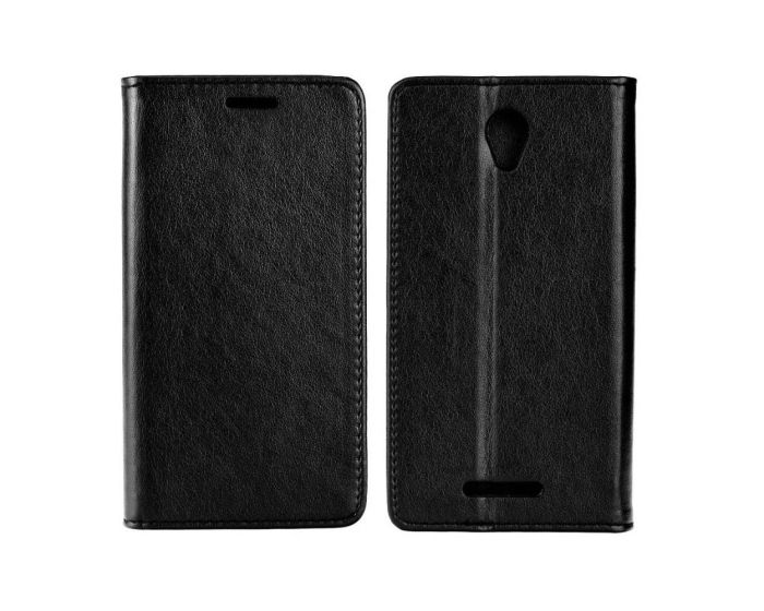 Forcell Magnet Wallet Case Θήκη Πορτοφόλι με δυνατότητα Stand Black (Lenovo A5000)