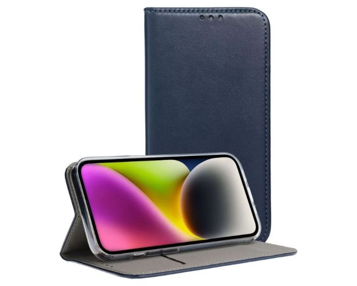 Forcell Magnet Wallet Case Θήκη Πορτοφόλι με δυνατότητα Stand Navy Blue (iPhone 16 Plus)