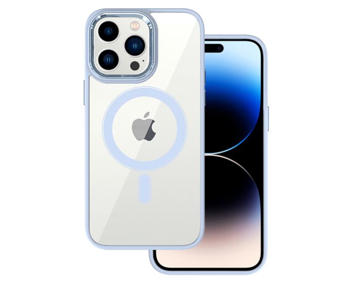 Tel Protect Magnetic MagSafe Hybrid Case Clear / Light Blue (iPhone 14 Pro)
