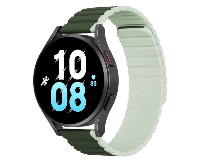 DUX DUCIS Magnetic Silicone Band 22mm LD Green για Samsung Galaxy Watch 3 45mm / S3 / Huawei Watch Ultimate / GT3 SE 46mm