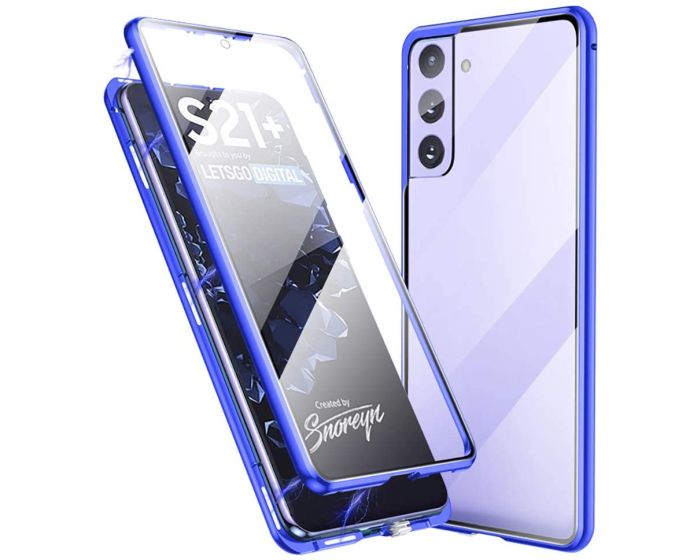 Magneto Full Glass Case - Μαγνητική Θήκη Clear / Blue (Samsung Galaxy S21 Plus)