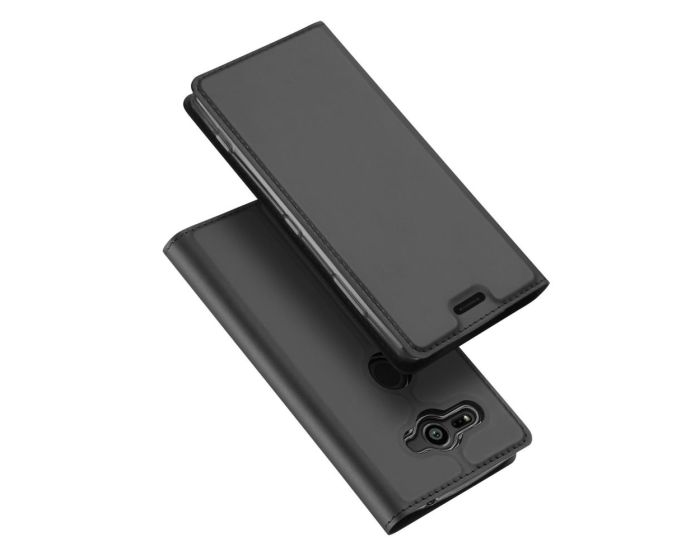 DUX DUCIS SkinPro Wallet Case Θήκη Πορτοφόλι με Stand - Gray (Sony Xperia XZ2 Compact)