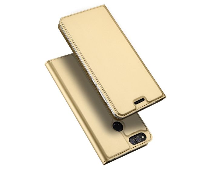 DUX DUCIS SkinPro Wallet Case Θήκη Πορτοφόλι με Stand - Gold (Huawei Honor 7X)