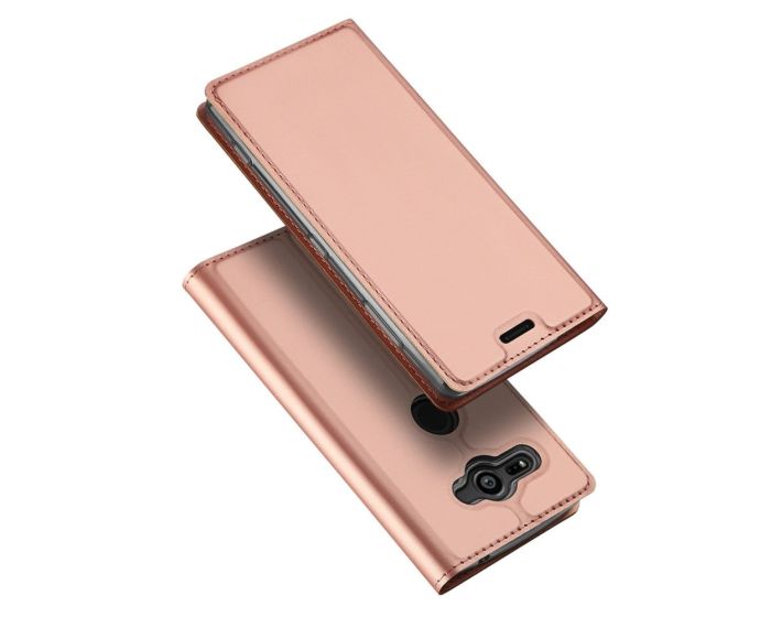 DUX DUCIS SkinPro Wallet Case Θήκη Πορτοφόλι με Stand - Rose Gold (Sony Xperia XZ2 Compact)