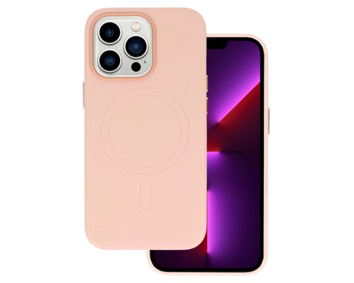 MagSafe PU Leather Back Cover Case - Light Pink (iPhone 14 Pro Max)