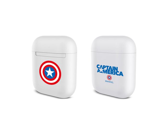 Marvel Durable Case Θήκη για Apple AirPods - Captain America 001 White