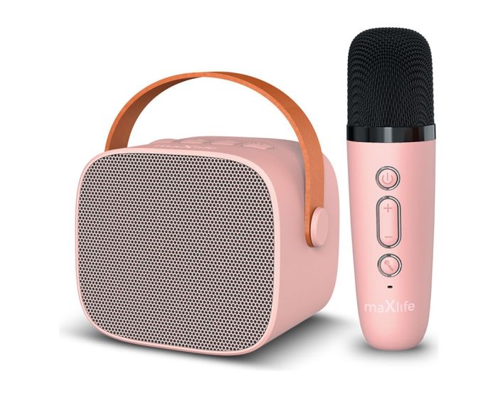 Maxlife MXKS-100 Karaoke Speaker with Microphone Ασύρματο Μικρόφωνο Karaoke με Ηχείο - Pink - MT81778
