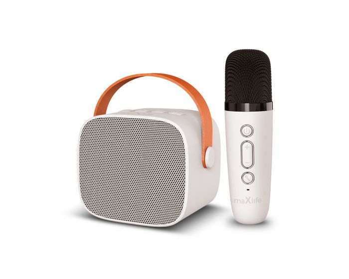 Maxlife MXKS-100 Karaoke Speaker with Microphone Ασύρματο Μικρόφωνο Karaoke με Ηχείο - White - MT76075
