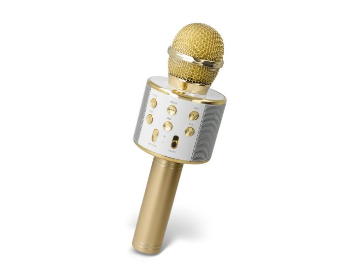 Maxlife MX-300 Microphone with Bluetooth Speaker Ασύρματο Μικρόφωνο Karaoke - Gold