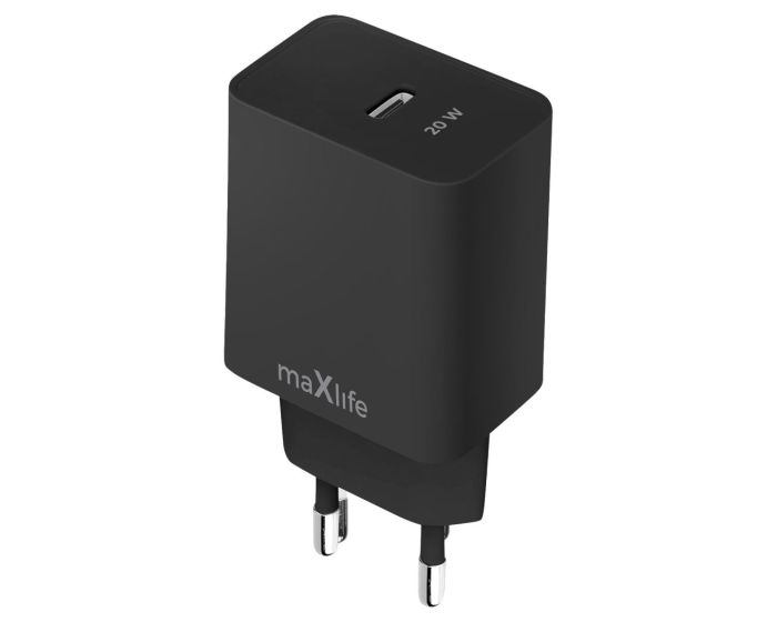 Maxlife MXTC-13-20C Charger Type-C QC PD 20W Αντάπτορας Φόρτισης Τοίχου - Black - MT84229